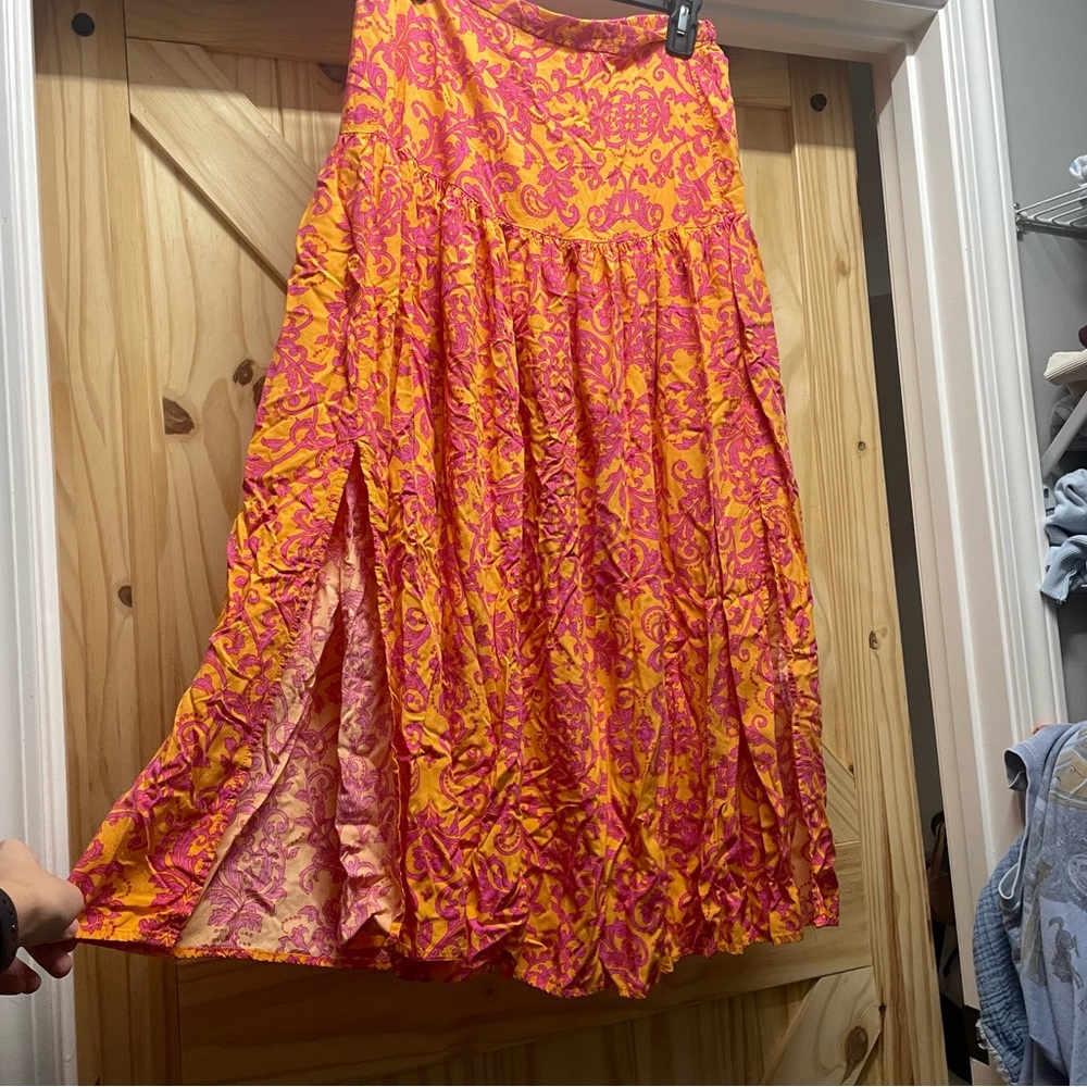 Vibrant Orange and Pink Women's Skirt